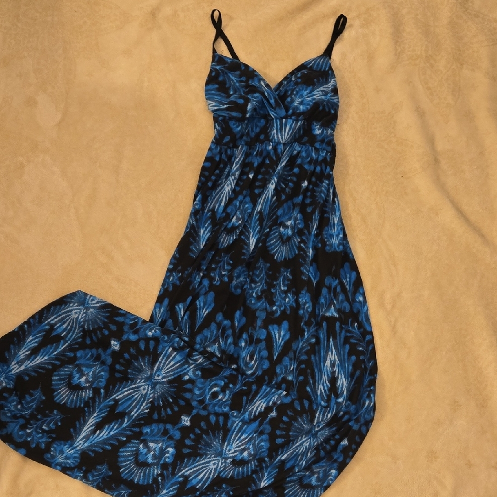 Derek Heart Blue and Black Maxi Dress
